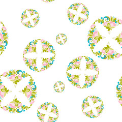 Floral decorative seamless pattern
