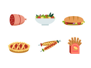 Set of traditional food icons.