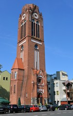 Fototapeta na wymiar Turm der Lutherkirche in Swinemünde