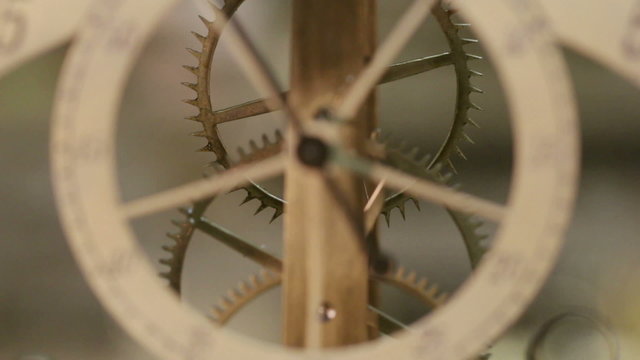 macro of an antique clock of 1700