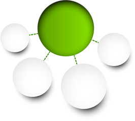 Abstract infographics with paper round notes.