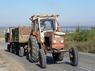 Old Battered Tractor From Soviet Times