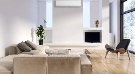 Interno con aria condizionata