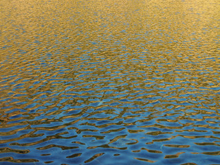 Sunrise, Golden Reflection On The Waters Of A Mountain Lake