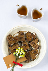 Edible valentine coffee cookies