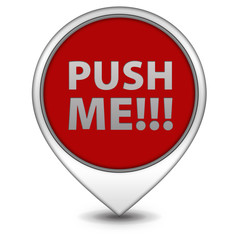 Push me pointer icon on white background