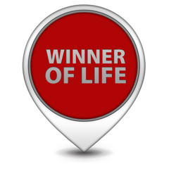Winner of life pointer icon on white background