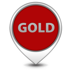 Gold pointer icon on white background
