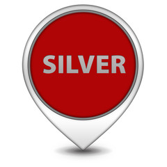Silver pointer icon on white background