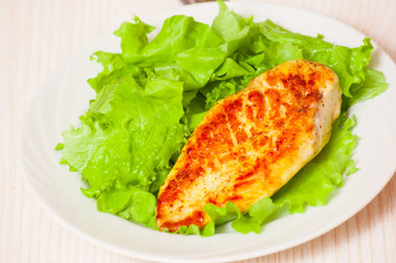 chicken breast with fresh salad