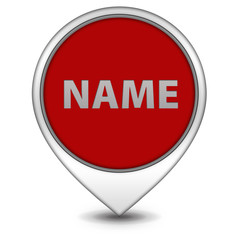Name pointer icon on white background