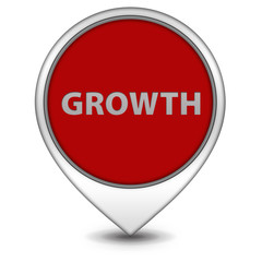 Growth pointer icon on white background