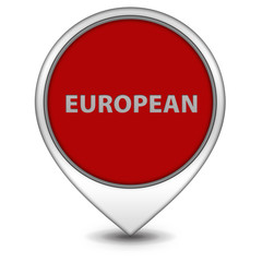 European pointer icon on white background