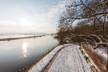 Obraz na płótnie Canvas Weserufer im Winter