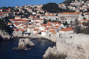 Fototapeta na wymiar View of Old Fortress Dubrovnik - city in Croatia