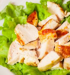 fresh salad with chicken breast