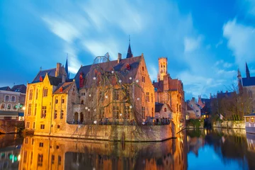 Foto op Canvas Bruges. Quay of the rosary. © pillerss