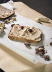 pumpernickel bread with peanut butter