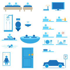 hotel web icons vector