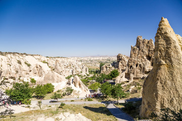 Fototapeta premium Cappadocia. Picturesque rocks with caves at the Open Air Museum