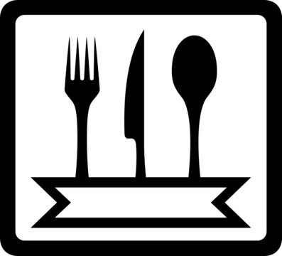 icon with utensils for restaurant foods