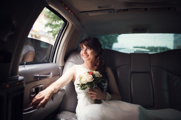 Bride looking in the window