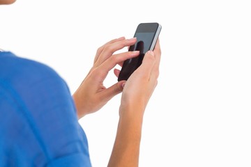 Woman sending a text message