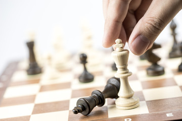 Chess figure, business concept strategy, leadership, team and su