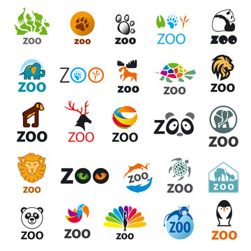 big set of vector logos zoo