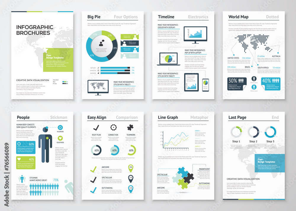 Poster infographic brochures for business data visualization