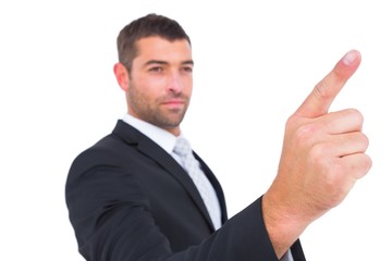 Businessman pointing with finger