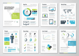 Fototapeta na wymiar Infographic brochures for business data visualization