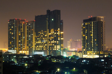 Bangkok City Night Light Capital City Thailand