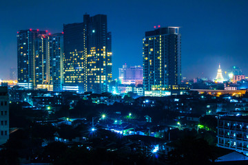 Fototapeta na wymiar Bangkok City Night Light Capital City Thailand