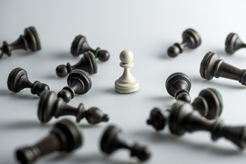 Chess figure, business concept strategy, leadership, team and su