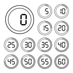 Set of icons stopwatch.