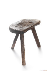 Chair stool wooden with three legs