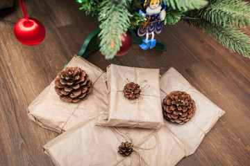 Obraz na płótnie Canvas Christmas gifts under the tree