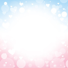 Heart shape pink and blue background