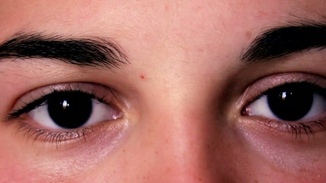 young girl eyes close up