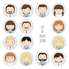 Set of colorful office people icons. Businessman. Businesswoman