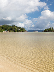 Sunlight reflected glare in sea water