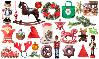 Christmas set of isolated decor