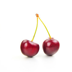 fresh isolated red cherries