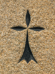 Symbol Hermelin in Granit gemeißelt