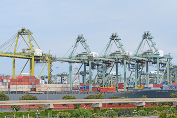 Fototapeta na wymiar container ship at berthing port