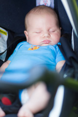 Baby sleeping in car seat