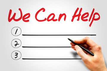 We Can Help blank list, business concept
