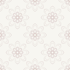 Floral Seamless Vector Pattern. Orient Abstract Pink Background