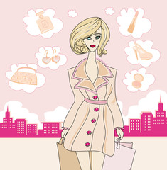 stylish shopping girl